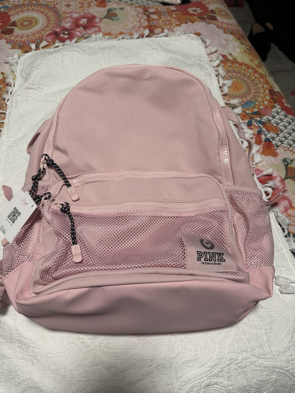 PINK Victoria's Secret Light Pink Mesh Front Backpack - Picture 4 of 7